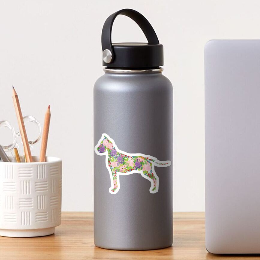 Floral Great Dane Sticker