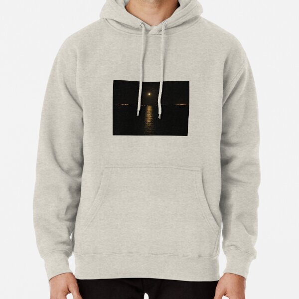 Moon over River Foyle Redcastle Donegal Ireland Pullover Hoodie
