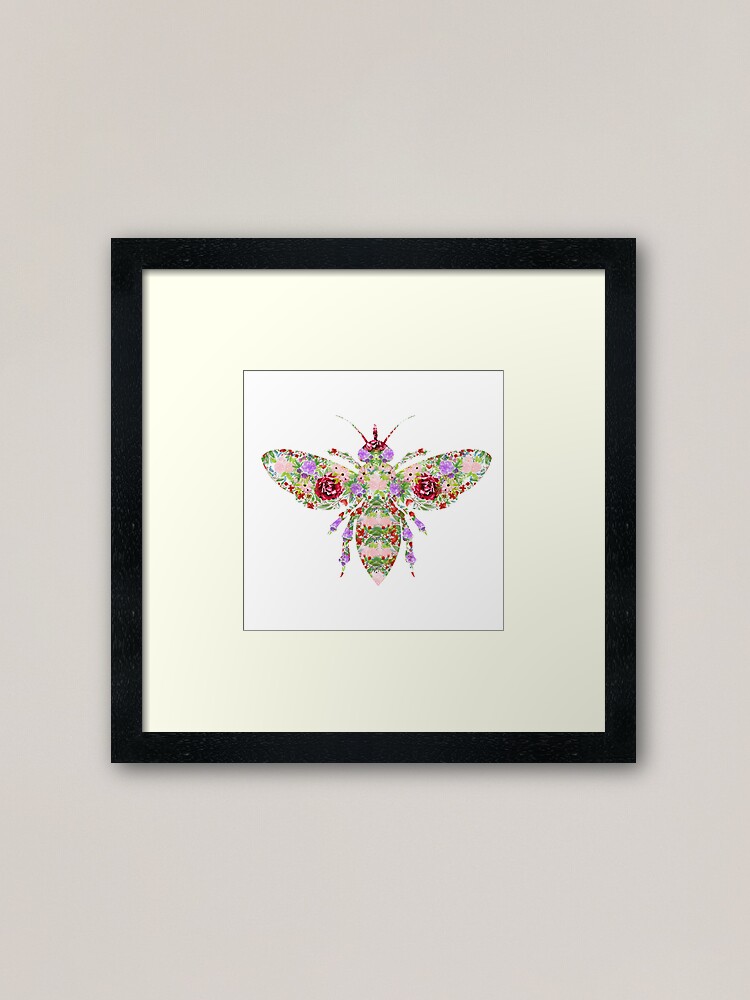 Alternate view of Floral Worker Bee Framed Art Print