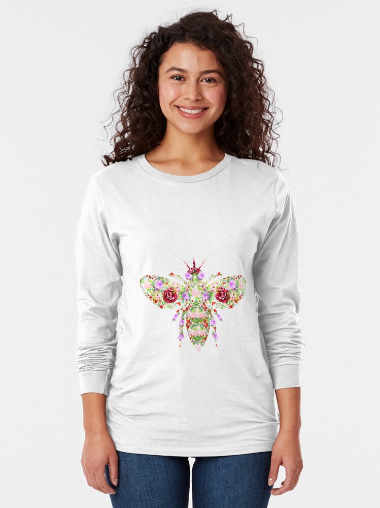 Alternate view of Floral Worker Bee Long Sleeve T-Shirt