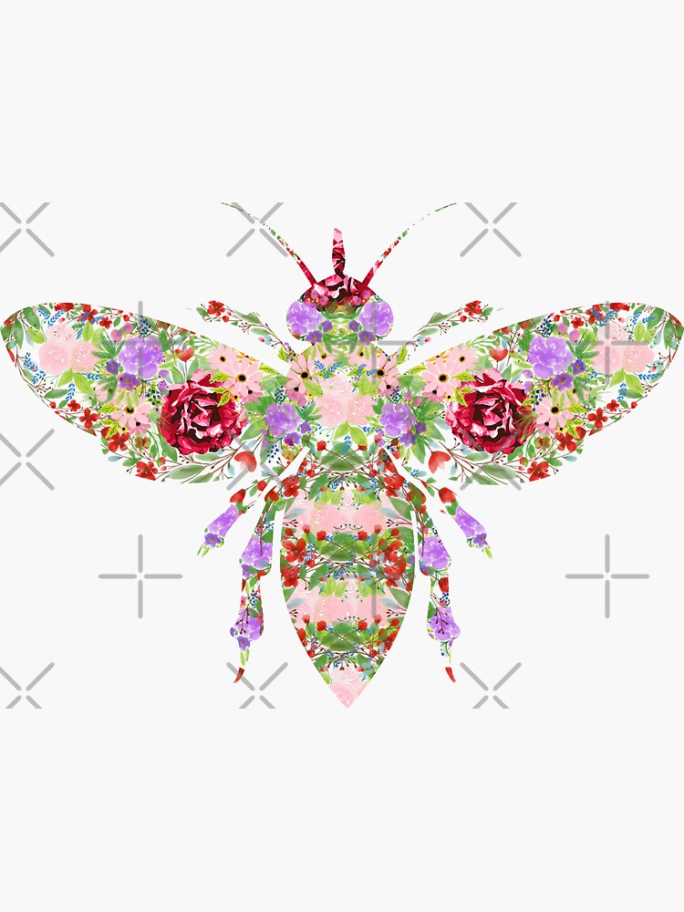 Floral Worker Bee by tribbledesign