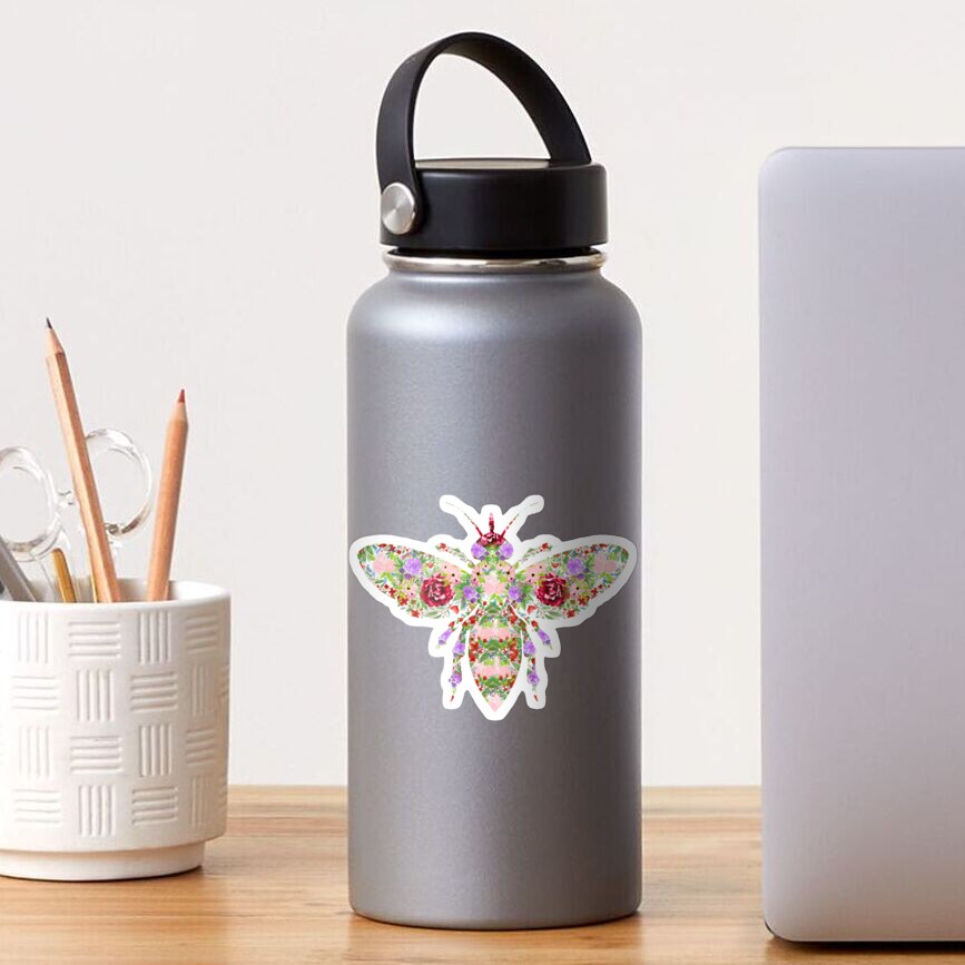 Floral Worker Bee Sticker