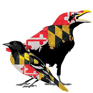 Artwork thumbnail, Maryland Flag Birds by polliadesign