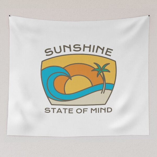 Item preview, Summer Vacation Quote Sunshine State Mind Palm Trees Ocean design designed and sold by CreatedByHeidi.
