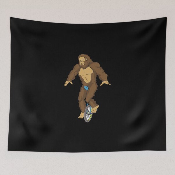 Item preview, UNICYCLE / BIGFOOT: Grumpy Bigfoot Riding Unicycle Sasquatch Yeti Wild Beast Gift Idea designed and sold by SimonGs.