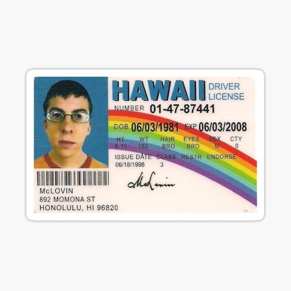 Printable Mclovin Id Printable Word Searches