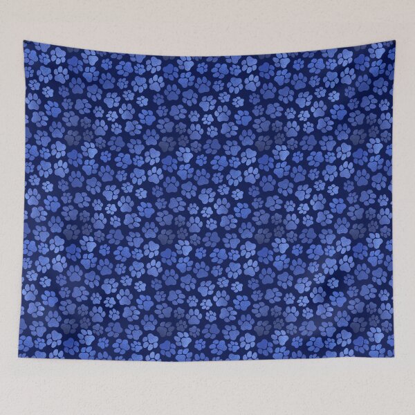 Item preview, Cobalt Blue Paw Print Pattern designed and sold by dragonstarart.