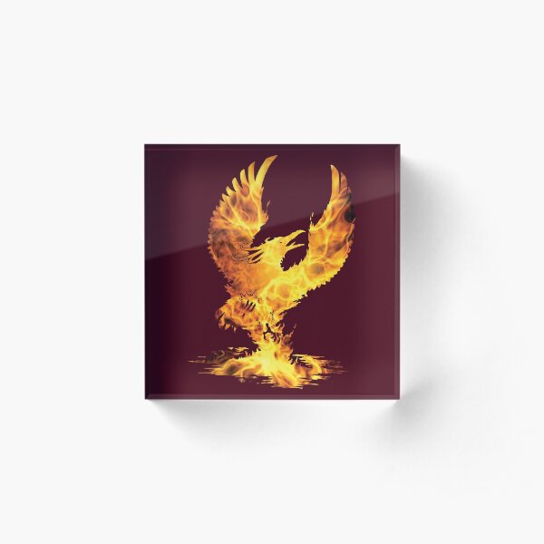 Phoenix Fire Silhouette Acrylic Block