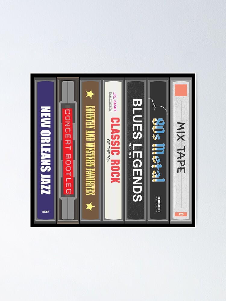 Cassette Stack (vertical) Poster for Sale by GloopTrekker