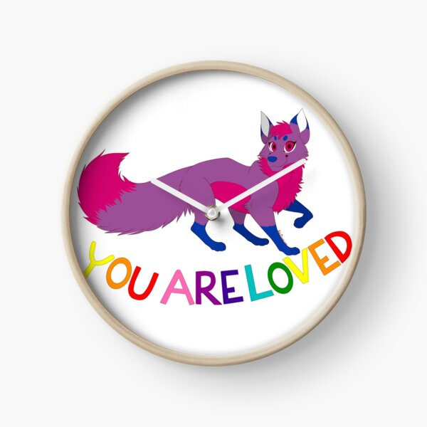 PRIDE Flag Foxes- Bisexual Pride! Clock