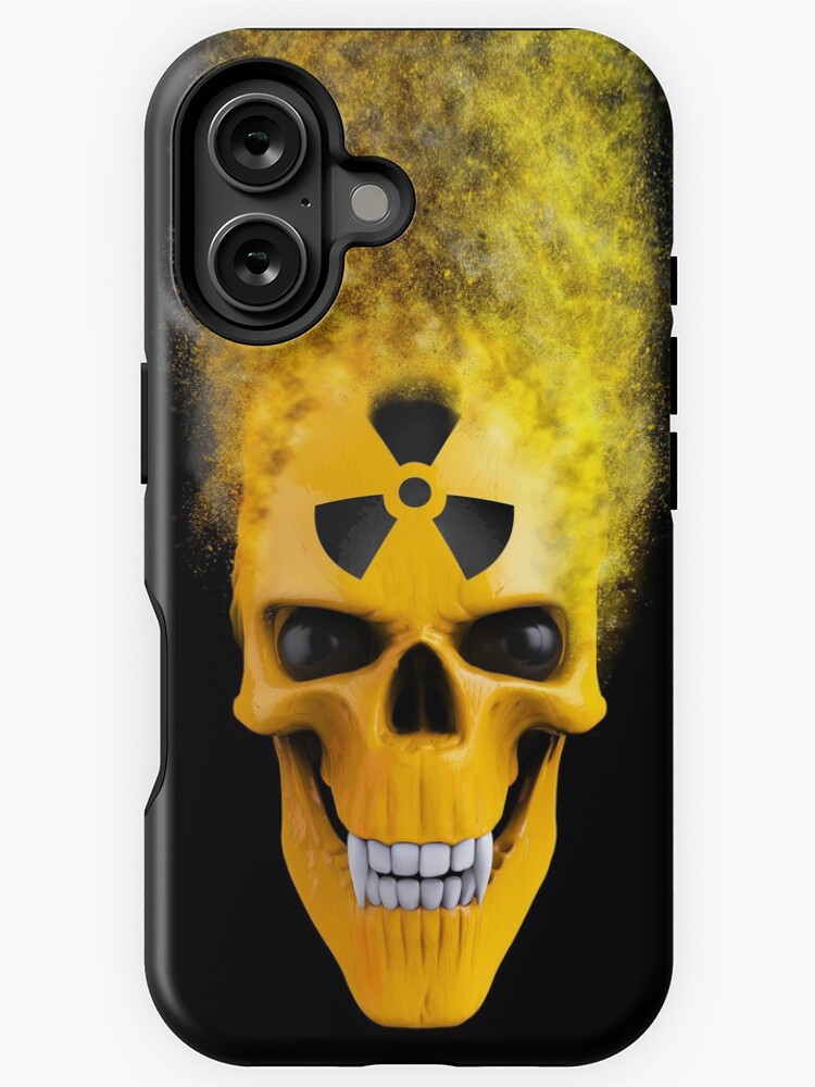 Thumbnail 1 von 4, iPhone-Hülle, Gelber radioaktiver Schädel, der in Staub zerfällt designt und verkauft von Dimitrius.