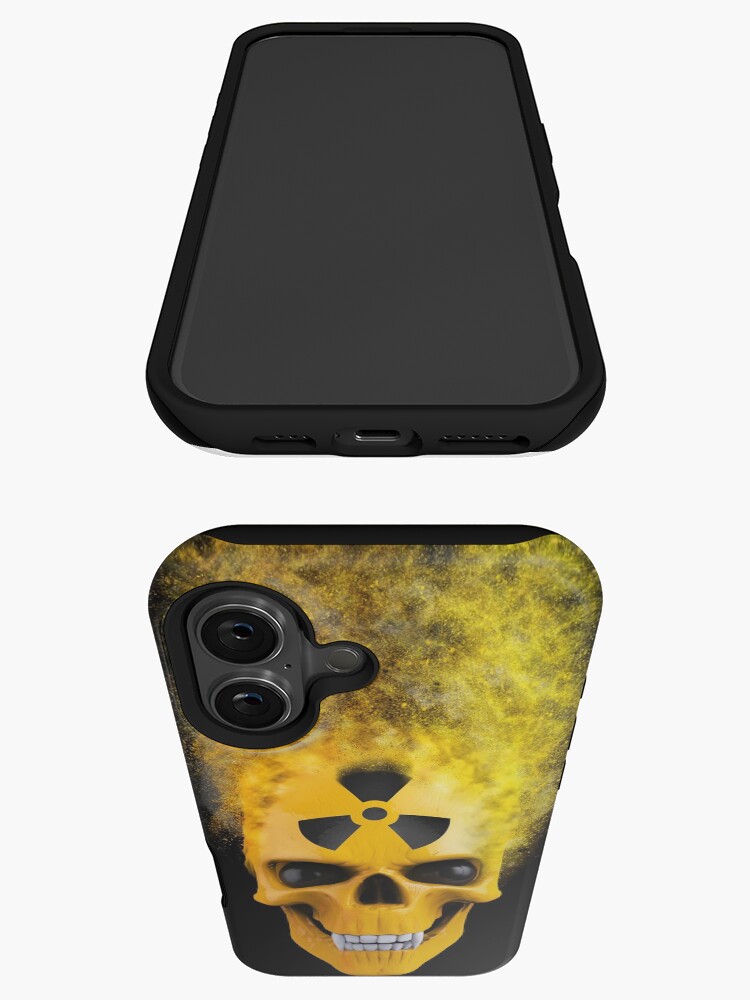 Thumbnail 3 von 4, iPhone-Hülle, Gelber radioaktiver Schädel, der in Staub zerfällt designt und verkauft von Dimitrius.