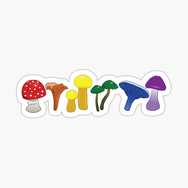 Item preview, Rainbow pride mushrooms designed and sold by microcosmicshop.