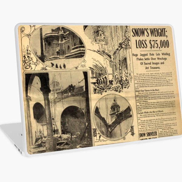 Old #Newspaper: CATHEDRAL DOME FALLS #OldNewspaper #snow #weight Laptop Skin