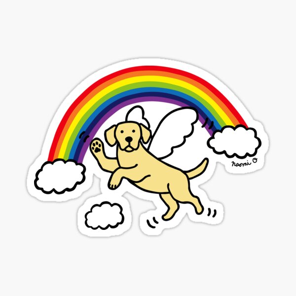 Flying Yellow Labrador Angel Sticker