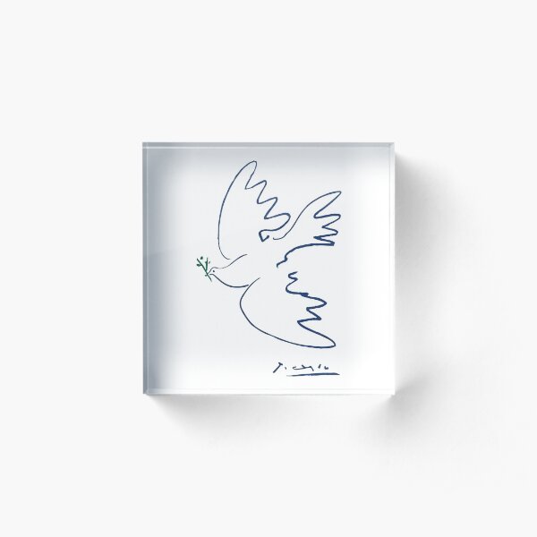 Pablo Picasso Dove Of Peace In Blue 1949 Artwork Shirt, Reproduction Acrylic Block