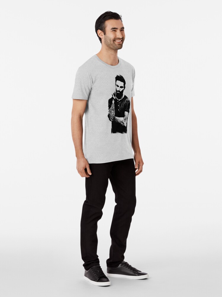 Alternate view of Adam Noah Levine portrait art digital illustration of Adam Noah Premium T-Shirt