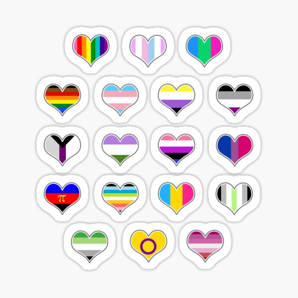 Pride Flag Heart Stickers Sticker