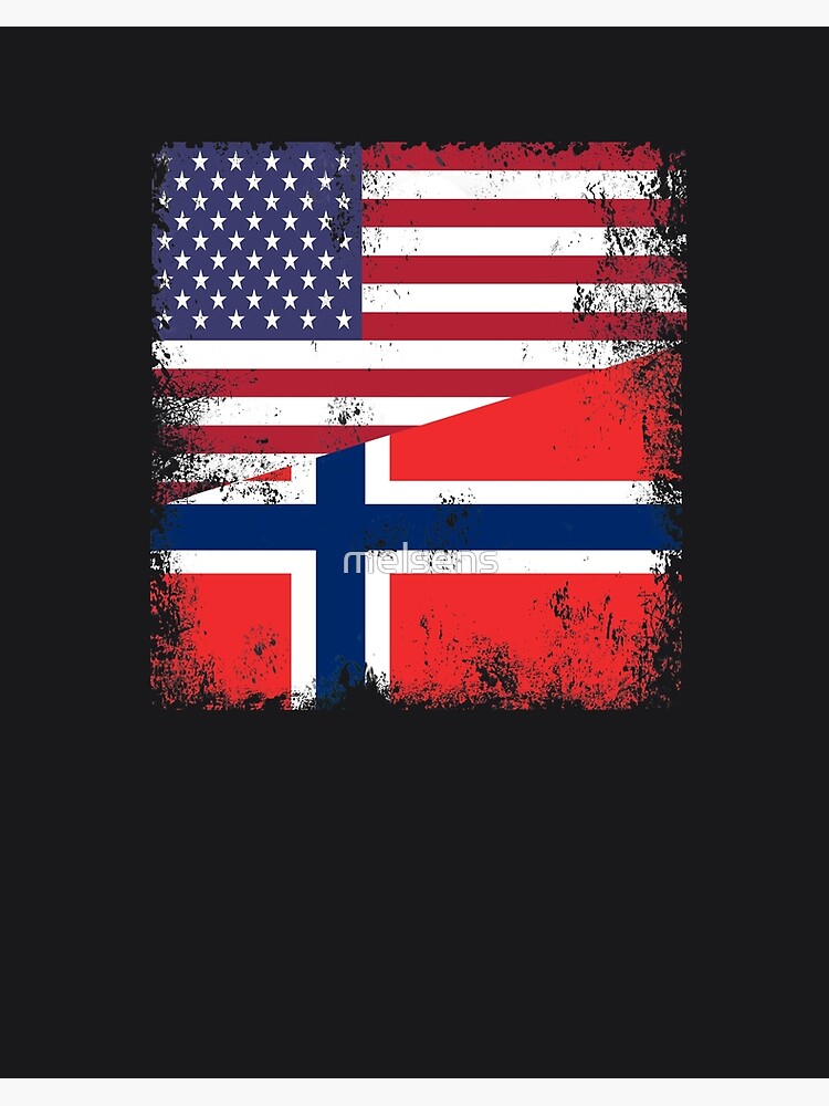 Half Norwegian Flag T-Shirt | Vintage Norway Usa Gift Half Norwegian Flag T-Shirt | Vintage Norway Usa Gift