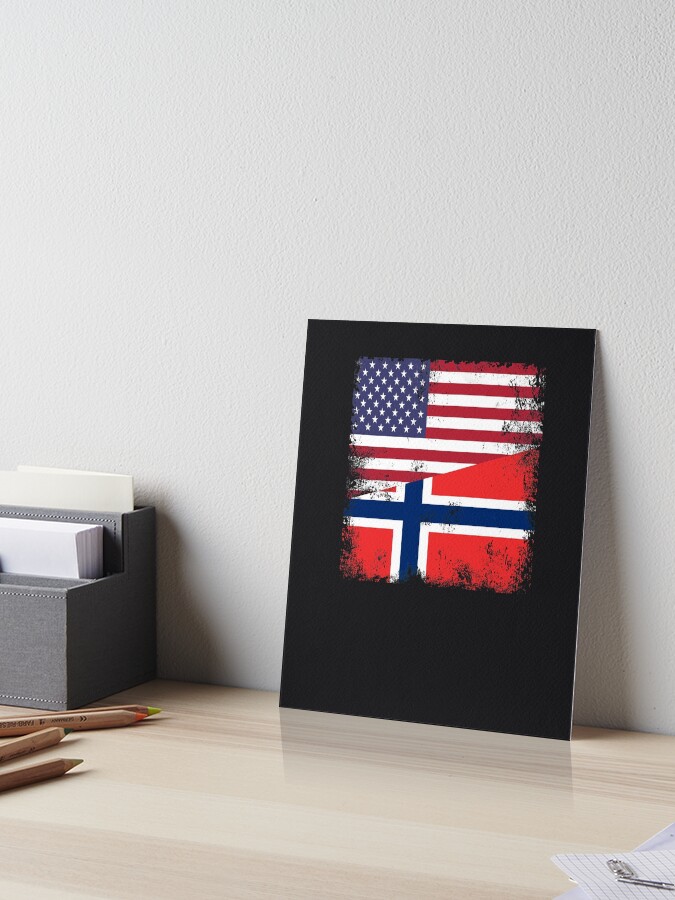 Half Norwegian Flag T-Shirt | Vintage Norway Usa Gift Half Norwegian Flag T-Shirt | Vintage Norway Usa Gift