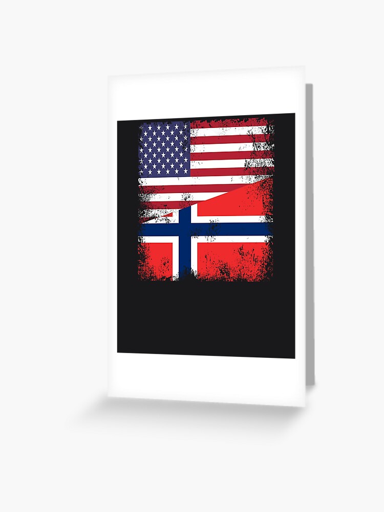 Half Norwegian Flag T-Shirt | Vintage Norway Usa Gift Half Norwegian Flag T-Shirt | Vintage Norway Usa Gift