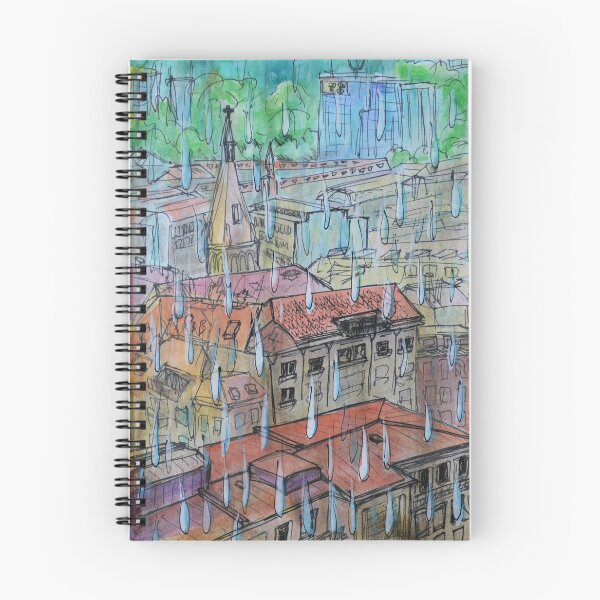 Item preview, Watercolor Sketch - Genève, Saint-François from Champel on a Rainy Day designed and sold by Igor Pozdnyakov.