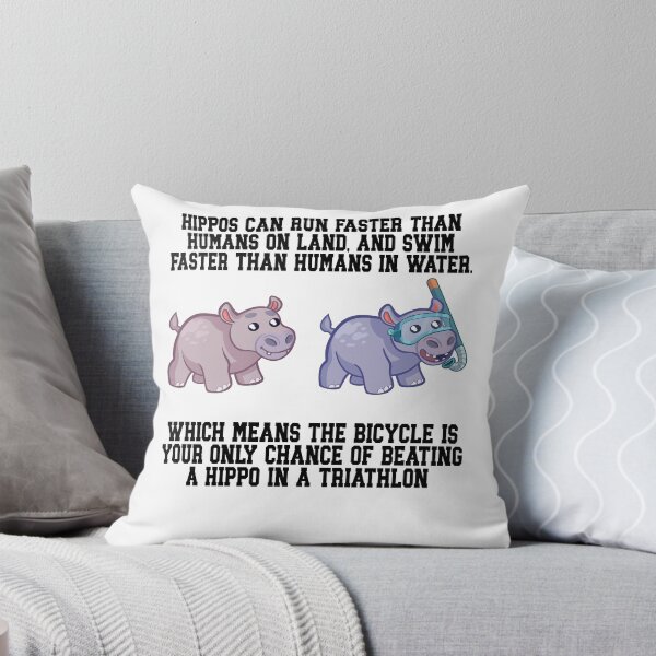 Item preview, Funny Triathlon Saying with Hippo designed and sold by Watersolution.