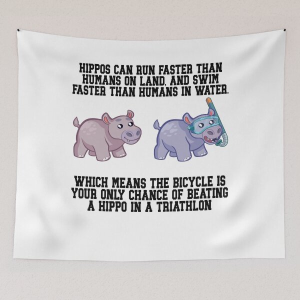 Item preview, Funny Triathlon Saying with Hippo designed and sold by Watersolution.