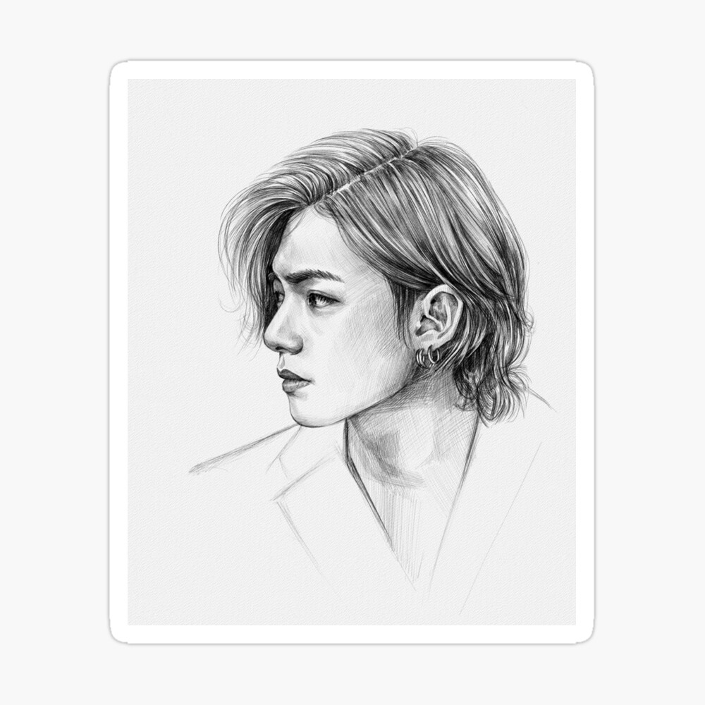 Kim Taehyung V-bts - Sketch, HD Png Download - kindpng