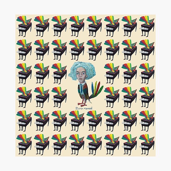 Item preview,  Beethoven bird and pianos 3 designed and sold by Diego Manuel Rodriguez.