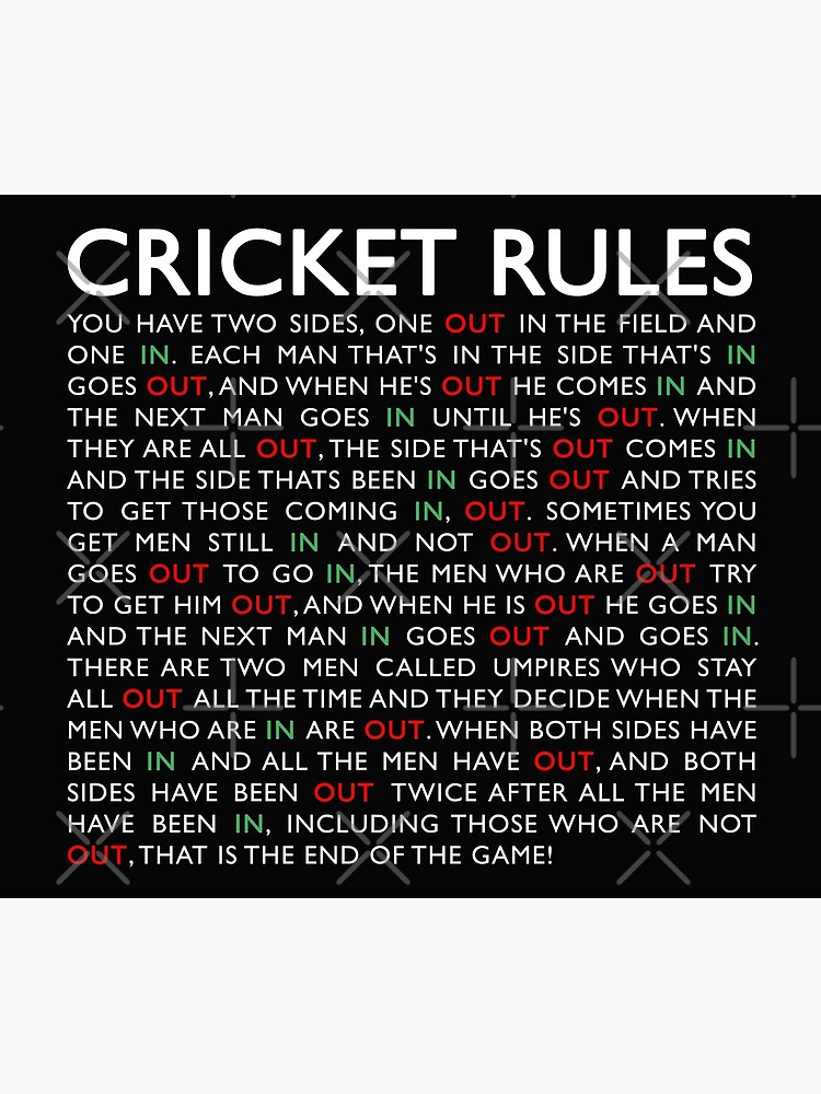 "Cricket Rules" Framed Art Print for Sale by isstgeschichte Redbubble