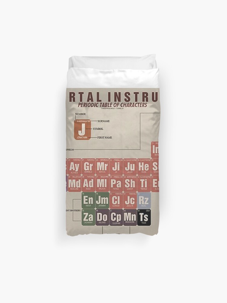 The Mortal Instruments Periodic Table Of Character Duvet Cover