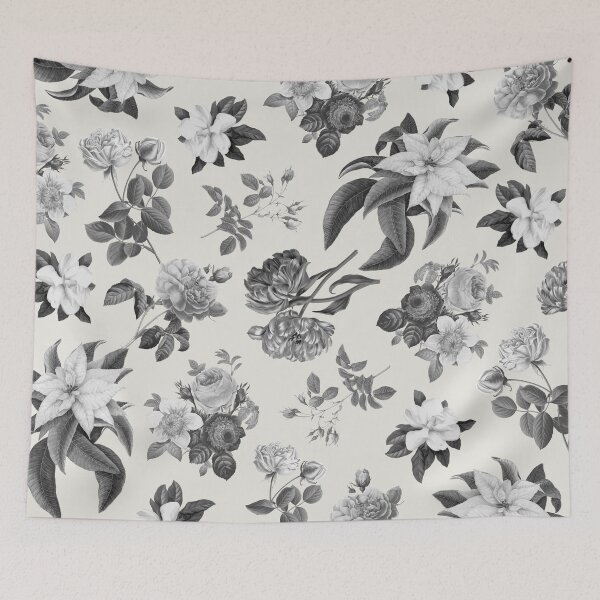 Item preview, Vintage flowers on cream background designed and sold by AbsentisDesigns.