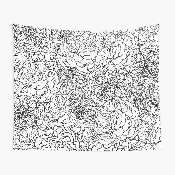 SPRING IN BLACK AND WHITE Tapestry