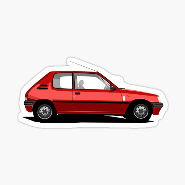AUTOCOLLANT STICKER – LOGO NOIR ” GT ” AILE AVANT PEUGEOT 205 GT KIT DE 2 -  Une de Sauvée