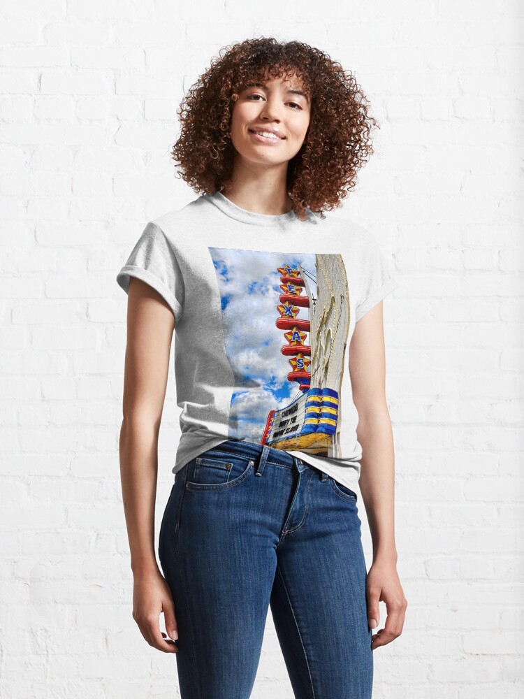 Thumbnail 4 of 7, Classic T-Shirt, Texas Theater Marquee - Dallas Texas designed and sold by Warren Paul Harris.