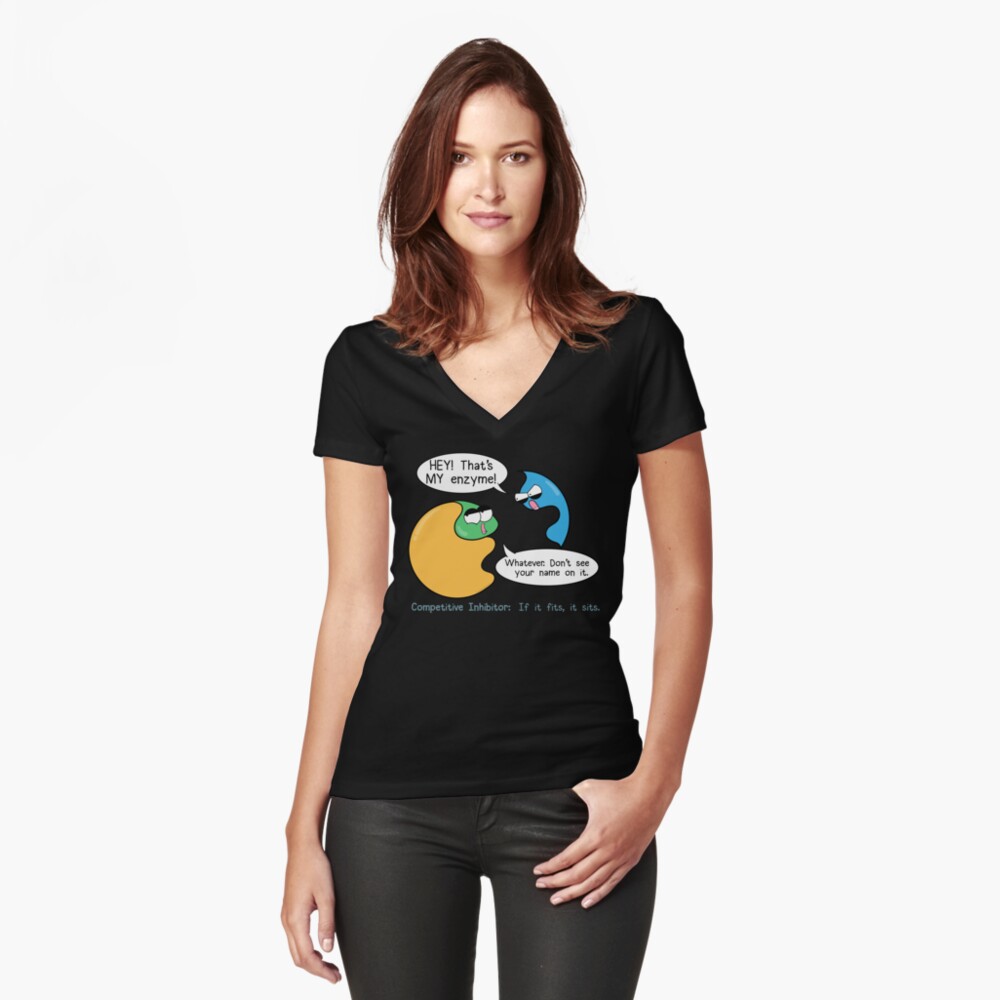 Item preview, Fitted V-Neck T-Shirt designed and sold by amoebasisters.