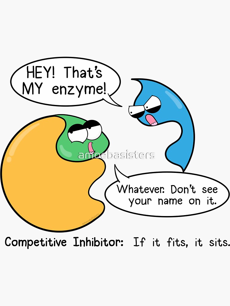 Thumbnail 3 of 3, Sticker, Competitive Inhibitors designed and sold by amoebasisters.