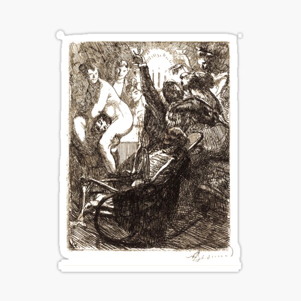 Paul-Albert Besnard French painter, The Orgy (L'orgie), 1900 Sticker