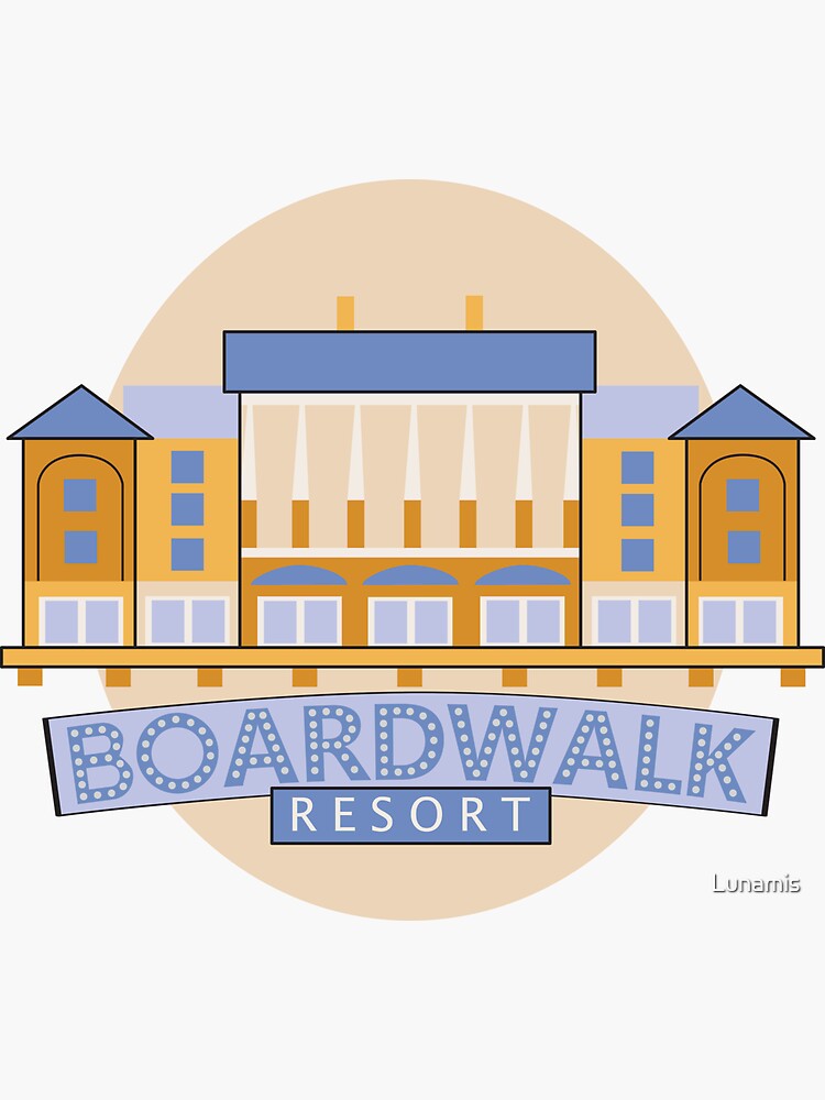 "Boardwalk Resort" Sticker for Sale by Lunamis Redbubble