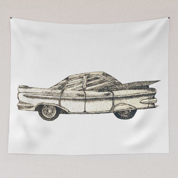 Item preview, Classic Car Ink Drawing designed and sold by RagingOstrich.