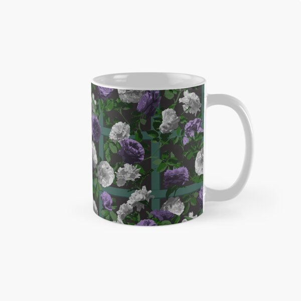 Item preview, Rose Vines on Lattice Pattern - Purple Grey Black designed and sold by WickedRefined - Nicole Demereckis.