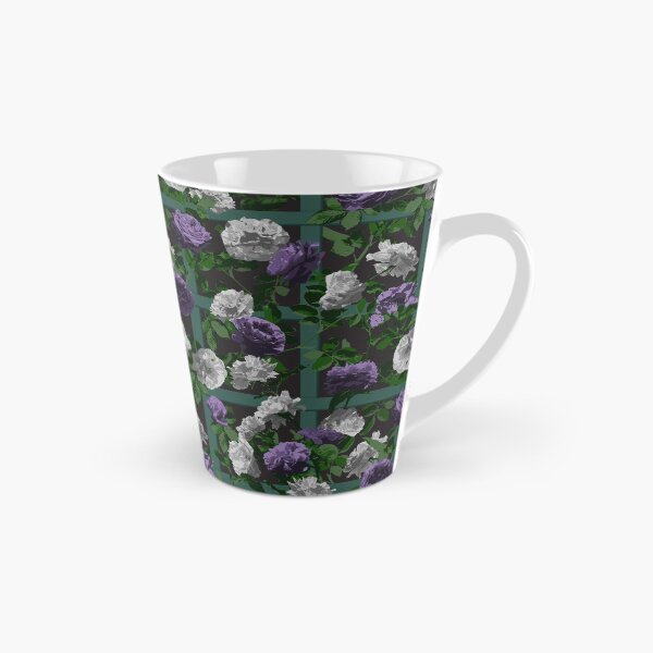 Item preview, Rose Vines on Lattice Pattern - Purple Grey Black designed and sold by WickedRefined - Nicole Demereckis.