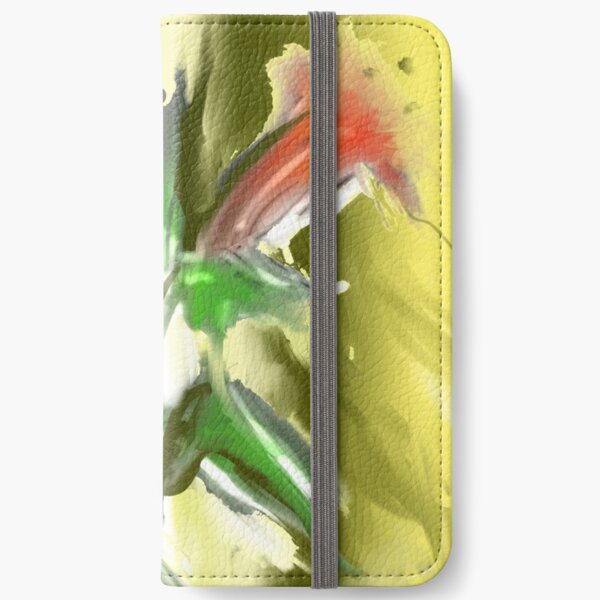 Abstrakte Lilien rot iPhone Flip-Case