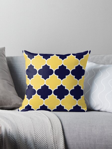 Navy and yellow throw pillows hotsell