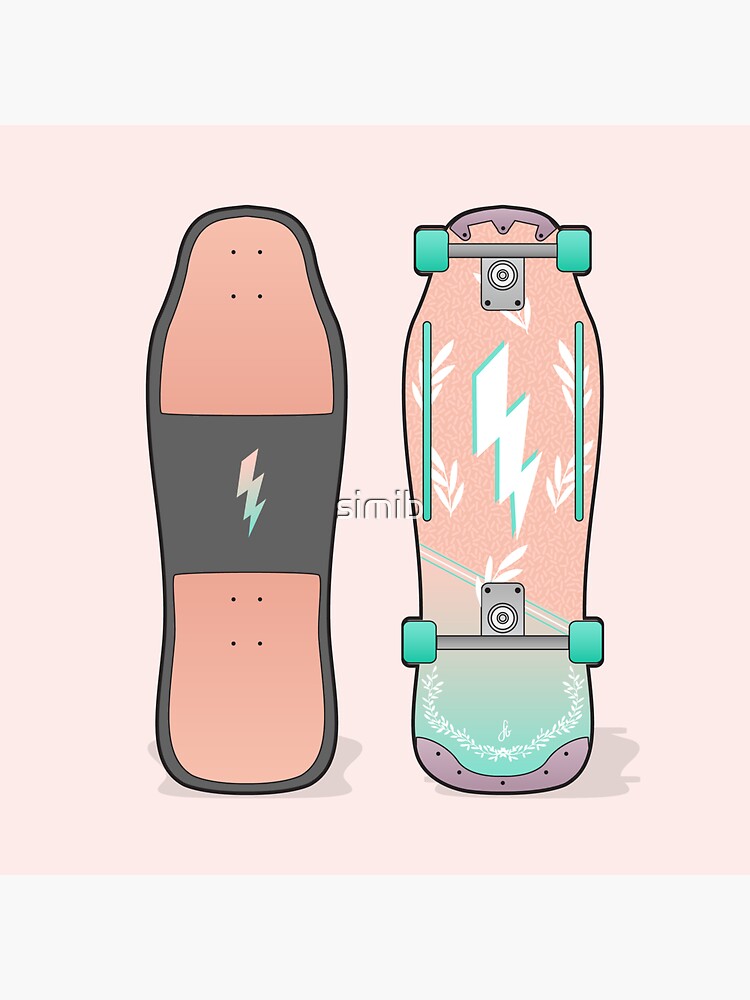 "80's Lightning Bolt Skateboard" Sticker for Sale by simib Redbubble