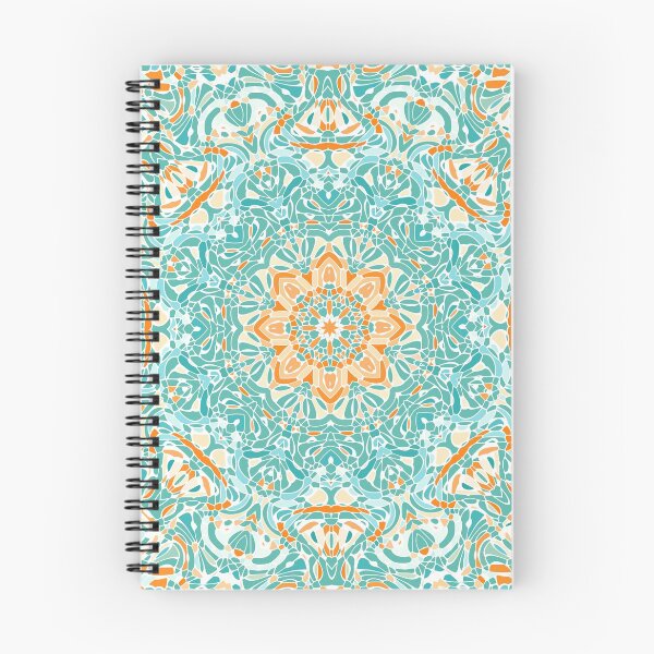 Item preview, Orange and Turquoise Floral Mandala designed and sold by Kelly Dietrich Mandala & Fractal Art.