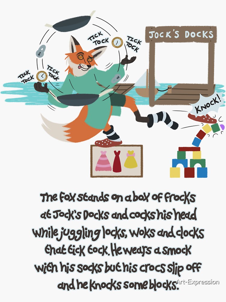 rhymes-with-fox-sticker-for-sale-by-art-expression-redbubble