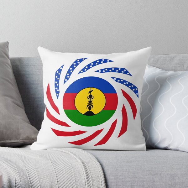 New Caledonian American Multinational Patriot Flag Series Throw Pillow