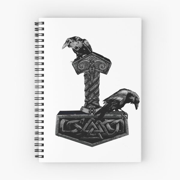 Item preview, Mjölnir Thor's Hammer and Odin's Ravens designed and sold by Stoffgiraffe.